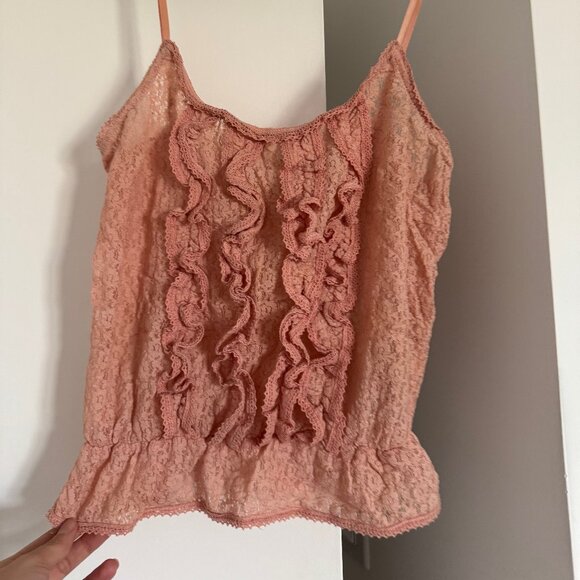 Guess pink ruffle top, size S (US 2 - 4) - Picture 1 of 3